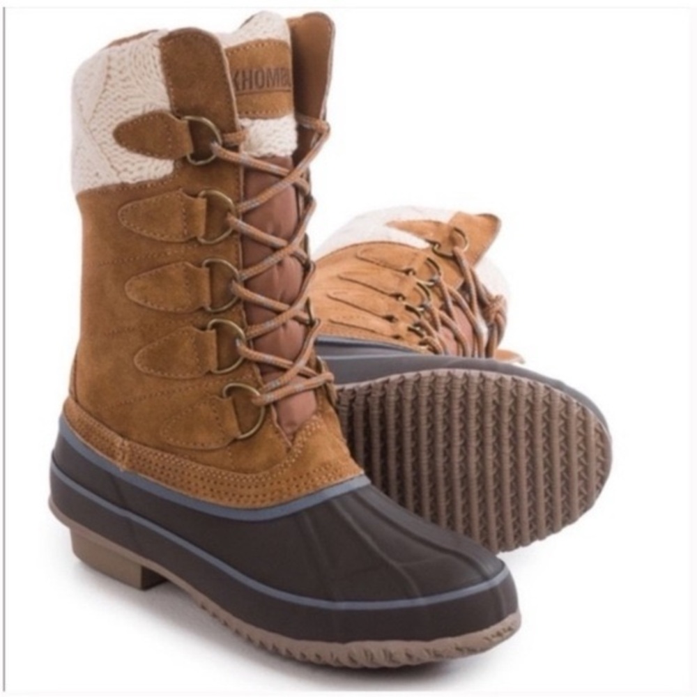 Khombu Brown and Gray Winter Boots